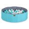 Piscină pliabilă pentru copii Moni Toys Melo Blue, cu 90 bile colorate și geantă de depozitare, 12 luni+