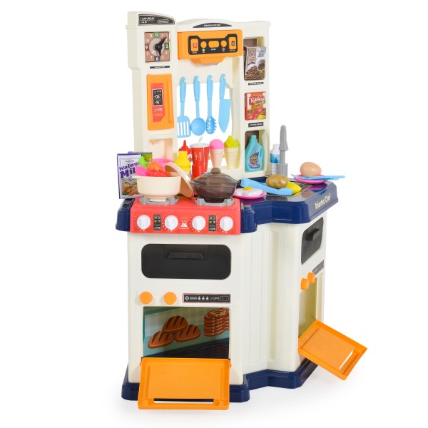 Bucătărie realistă pentru copii Talented Chef, cu apă curgătoare, abur, lumini, sunete și multe accesorii, Dimensiune 58x31x78 cm