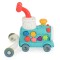 Trenuleț educativ 3 în 1 Moni Toys Mint – cu abur, muzică, sortator de forme și panou interactiv, 6 luni+
