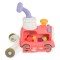 Trenuleț educativ 3 în 1 Moni Toys Pink – cu abur, muzică, sortator de forme și panou interactiv, 6 luni+
