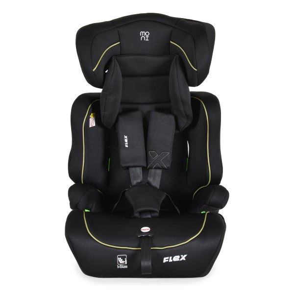 Scaun auto Moni Flex Green Line R129 i-Size – 76–150 cm, tetieră reglabilă, protecții antiderapante și material premium