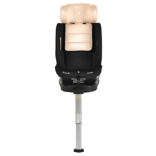 Scaun auto rotativ 360° Moni Strike Sand Beige cu ISOFIX și picior de sprijin, R129 i-Size, 0-12 ani (40-150 cm) – Protecție completă și confort premium