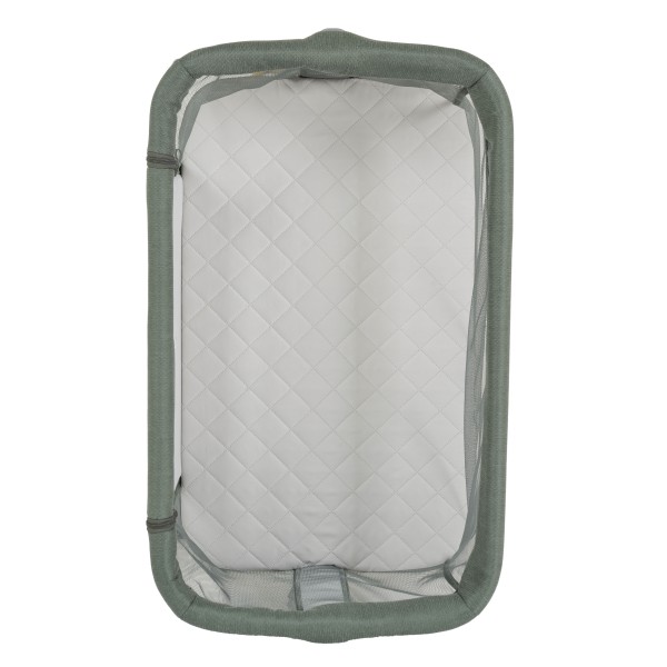 Pătuț Co-sleeping Cangaroo Aura Green pentru bebeluși cu 7 poziții, funcție antireflux, saltea inclusă și roți cu frâne