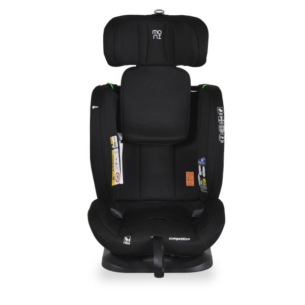 Scaun Auto i-Size  Moni Competition 0-12 ani (40-150 cm) –  fara Isofix, Pozitie somn, 5 Puncte, Protecție Laterală SIP Midnight black