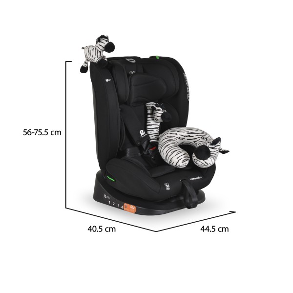 Scaun Auto i-Size  Moni Competition 0-12 ani (40-150 cm) –  fara Isofix, Pozitie somn, 5 Puncte, Protecție Laterală SIP Midnight black