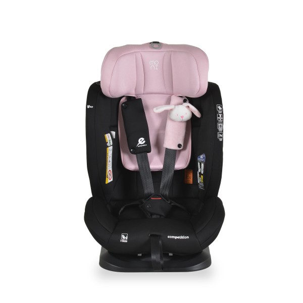 Scaun Auto i-Size Moni Competition 0-12 ani (40-150 cm) – fara Isofix, Pozitie somn, 5 Puncte, Protecție Laterală SIP Baby Pink