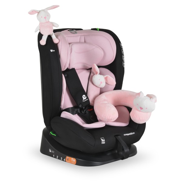 Scaun Auto i-Size Moni Competition 0-12 ani (40-150 cm) – fara Isofix, Pozitie somn, 5 Puncte, Protecție Laterală SIP Baby Pink