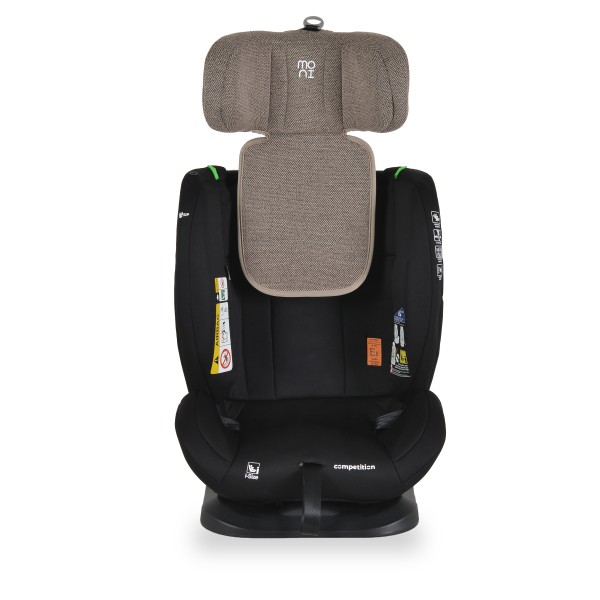 Scaun Auto i-Size Moni Competition 0-12 ani (40-150 cm) – fara Isofix, Pozitie somn, 5 Puncte, Protecție Laterală SIP Cool beige