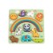 Puzzle educativ din lemn Hi Pando 2 în 1 – joc de echilibru și forme cu animale colorate pentru copii 18 luni+