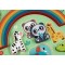 Puzzle educativ din lemn Hi Pando 2 în 1 – joc de echilibru și forme cu animale colorate pentru copii 18 luni+