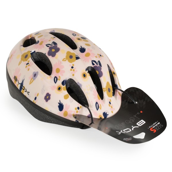 Cască pentru copii Byox Y03 White cu lumină LED și ventilație – Mărime reglabilă (48–54 cm), ușoară și sigură pentru bicicletă, trotinetă sau role