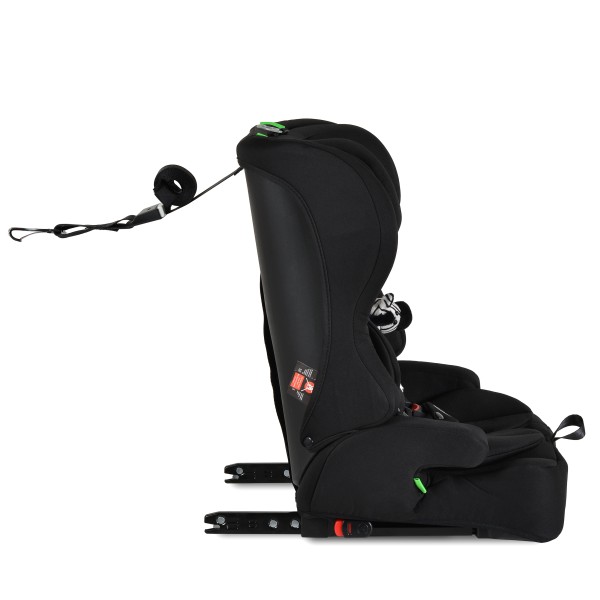Scaun auto i-Size cu ISOFIX Moni Security Midnight black 76–150 cm – Top Tether, centură 5 puncte și tetieră reglabilă
