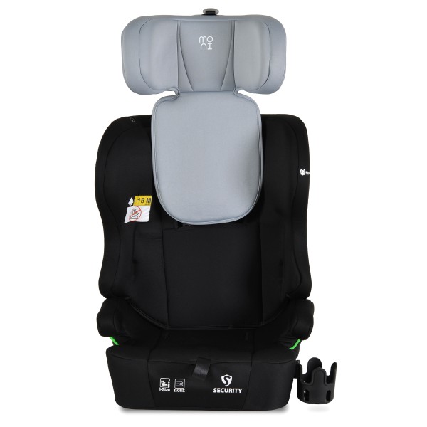 Scaun auto i-Size cu ISOFIX Moni Security Space Gray 76–150 cm – Top Tether, centură 5 puncte și tetieră reglabilă