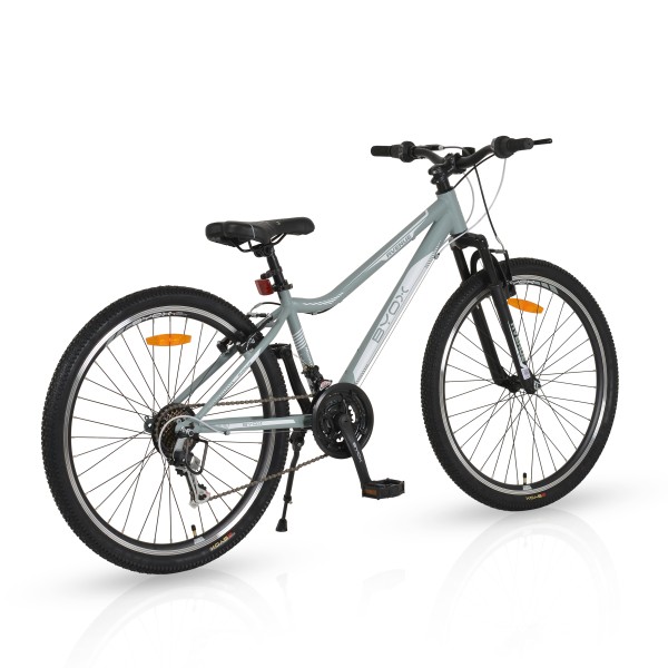 Bicicletă Byox Avenue Grey 26” – 21 viteze Shimano, cadru oțel, furcă cu suspensie, frâne V