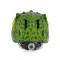 Cască protecție copii Byox Dino Dark Green – mărime S (48–54 cm), 6 orificii, LED