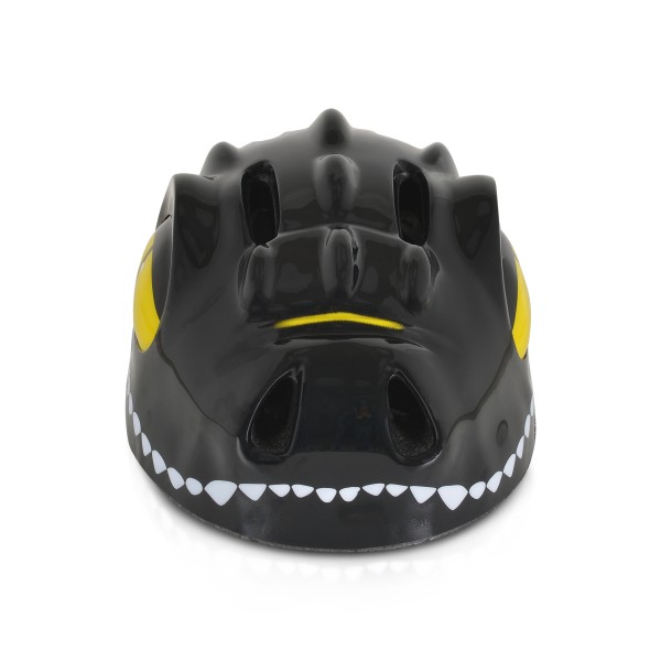 Cască protecție copii Byox Dino Black – mărime S (48–54 cm), 6 orificii, lumină LED