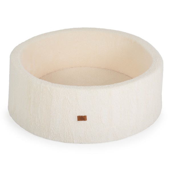 Piscină cu bile Moni Toys Boucle Ivory – moale, 200 bile colorate, 12 luni+