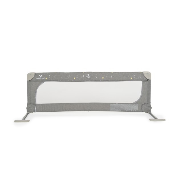 Barieră de protecție pat Cangaroo Linen Gri 130 cm – siguranță pentru copii, pliabilă și ușor de montat