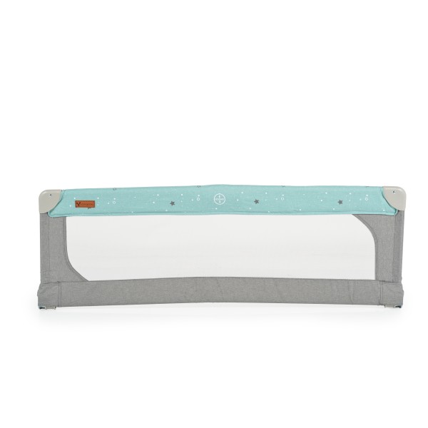 Barieră de protecție pat Cangaroo Linen Mint 130 cm – siguranță pentru copii, pliabilă și ușor de montat