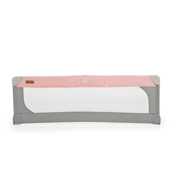 Barieră de protecție pat Cangaroo Linen Pink 130 cm – siguranță pentru copii, pliabilă și ușor de montat