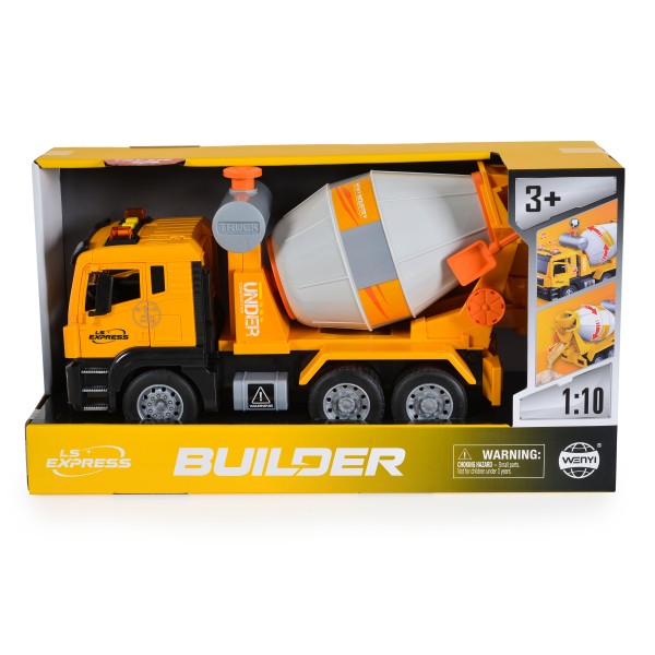 Betonieră de jucărie 31 cm, cu efecte luminoase, sonore și tambur rotativ, ideală pentru micii constructori, 3 ani+