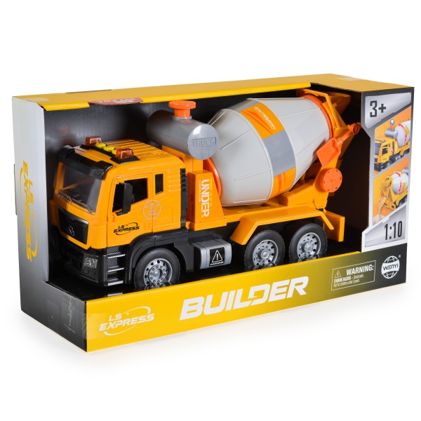 Betonieră de jucărie 31 cm, cu efecte luminoase, sonore și tambur rotativ, ideală pentru micii constructori, 3 ani+
