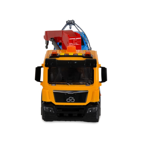 Mașină de asistență rutieră WENYI 1:10 – cu platformă, macara, mașinuță inclusă, lumini și sunete, 3 ani+