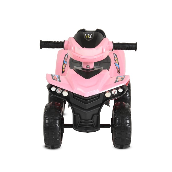 Mașinuță fără pedale pentru copii Moni No Fear Pink – 12-72 luni, până la 25 kg, cu lumini și melodii, compartiment depozitare