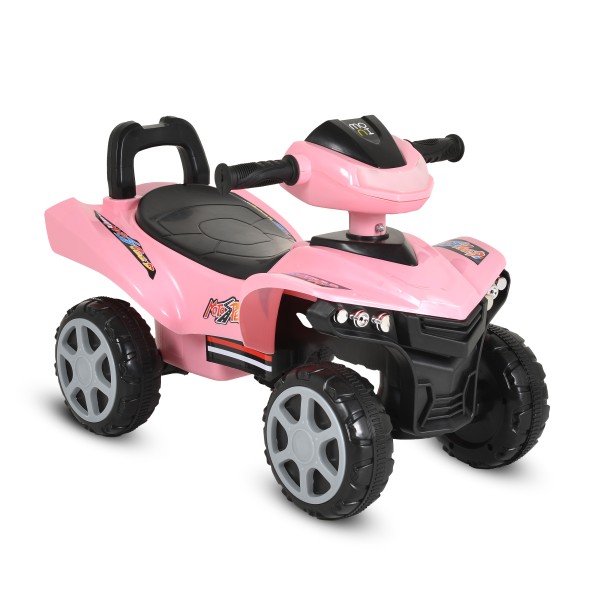 Mașinuță fără pedale pentru copii Moni No Fear Pink – 12-72 luni, până la 25 kg, cu lumini și melodii, compartiment depozitare