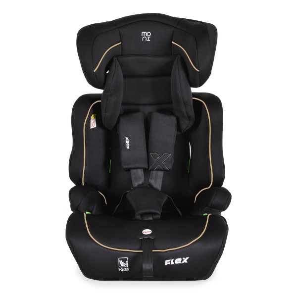Scaun auto Moni Flex Beige Line R129 i-Size – 76–150 cm, tetieră reglabilă, protecții antiderapante și material premium