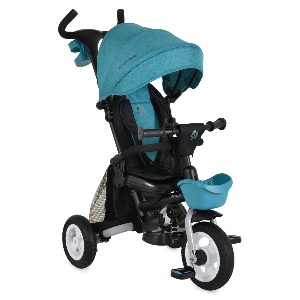 Tricicletă Pliabilă cu Control Parental Byox Flexy Lux Blue, Scaun Rotativ 360°, 18 Luni+
