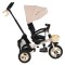 Tricicletă Pliabilă cu Control Parental Byox Flexy Lux Beige, Scaun Rotativ 360°, 18 Luni+