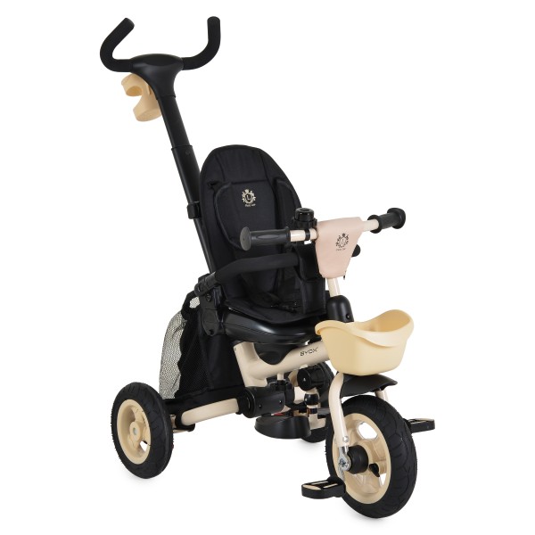 Tricicletă Pliabilă cu Control Parental Byox Flexy Lux Beige, Scaun Rotativ 360°, 18 Luni+