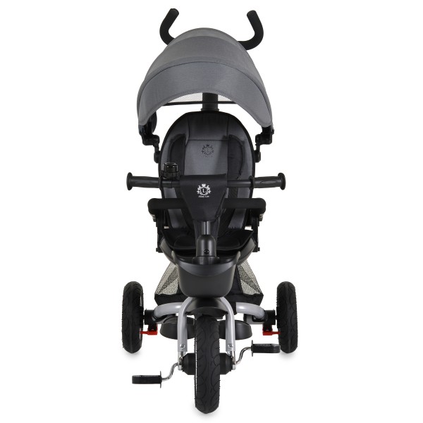 Tricicletă Pliabilă cu Control Parental Byox Flexy Lux Dark Grey, Scaun Rotativ 360°, 18 Luni+
