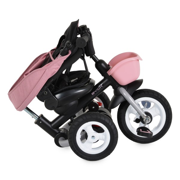 Tricicletă Pliabilă cu Control Parental Byox Flexy Lux Pink, Scaun Rotativ 360°, 18 Luni+