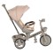 Tricicletă cu Control Parental Byox Fusion Lux Beige, Scaun Rotativ 360°, 5 Luni – 5 Ani