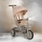 Tricicletă cu Control Parental Byox Fusion Lux Beige, Scaun Rotativ 360°, 5 Luni – 5 Ani