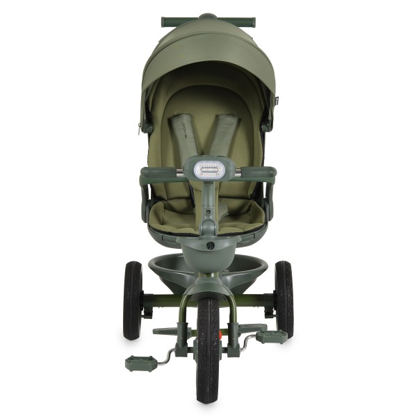 Tricicletă cu Control Parental Byox Fusion Lux Green, Scaun Rotativ 360°, 5 Luni – 5 Ani