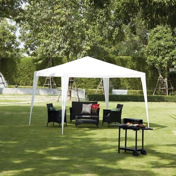 Pavilion Gradina cu cadru Metalic si copertina din Tesatura, Dimensiune 2.4 x 2.4 x 3 metrii