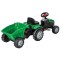 Tractor cu pedale si remorca detasabila pentru copii, Pilsan Active Verde, Varsta recomandata 3-6 Ani, Dimensiune 143 x 51 x 51 cm