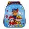 Ghiozdan Copii Gradinita si Scoala, Model PAW PATROL 3D, 2 compartimente si 2 buzunare laterale, bretele ajustabile, Albastru, 27x10x31cm