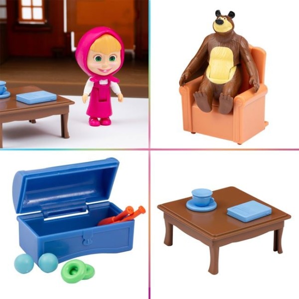 Set de joaca cu Casa si Accesorii, Masha and Bear, Varsta recomandata 3 ani +