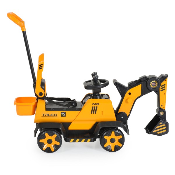 Excavator Electric Copii Moni Bumblebee Galben – 6V, Cupă Funcțională, Lumină, Sunete și Control Parental, Varsta 3–8 Ani