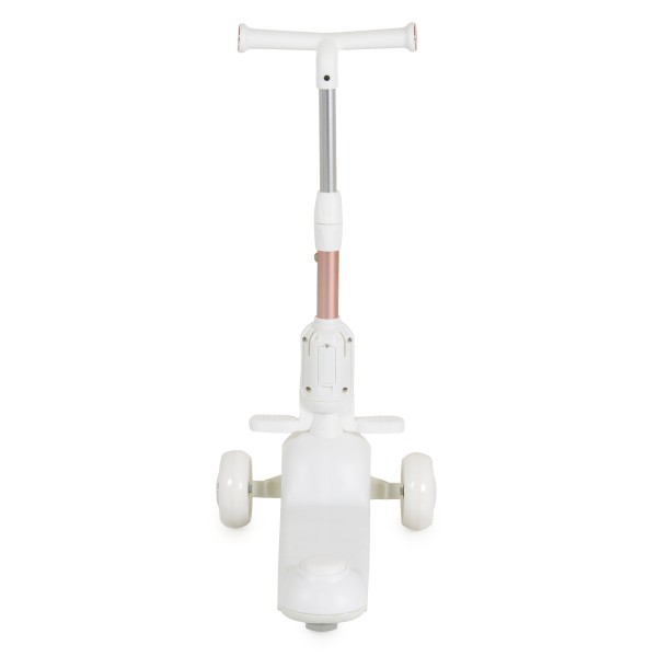 Trotinetă 2 in 1 Copii Byox Velvet Royal White – Cu Scaun, Lumină, Muzică și Ghidon Reglabil, 3+ Ani