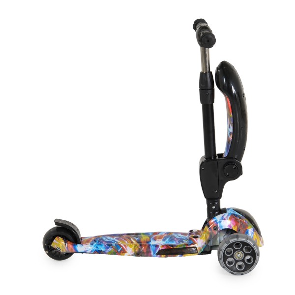 Trotinetă 2 în 1 pentru Copii Byox Rumble Wild Dragon – Cu Scaun, Muzică, Lumini 3D și Roți PU, 3–8 ani