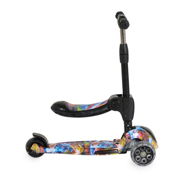 Trotinetă 2 în 1 pentru Copii Byox Rumble Wild Dragon – Cu Scaun, Muzică, Lumini 3D și Roți PU, 3–8 ani