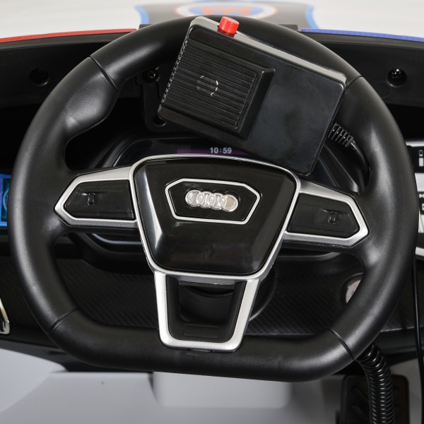 Mașină Electrică Poliție pentru Copii 3–8 Ani – Audi RS e-tron, 2 Motoare, Lumini, Telecomandă, Muzica