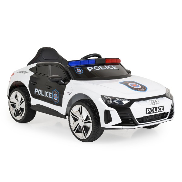 Mașină Electrică Poliție pentru Copii 3–8 Ani – Audi RS e-tron, 2 Motoare, Lumini, Telecomandă, Muzica