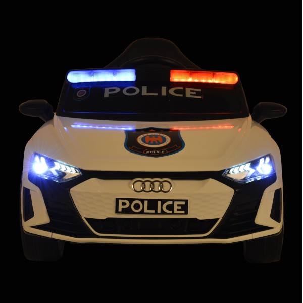 Mașină Electrică Poliție pentru Copii 3–8 Ani – Audi RS e-tron, 2 Motoare, Lumini, Telecomandă, Muzica
