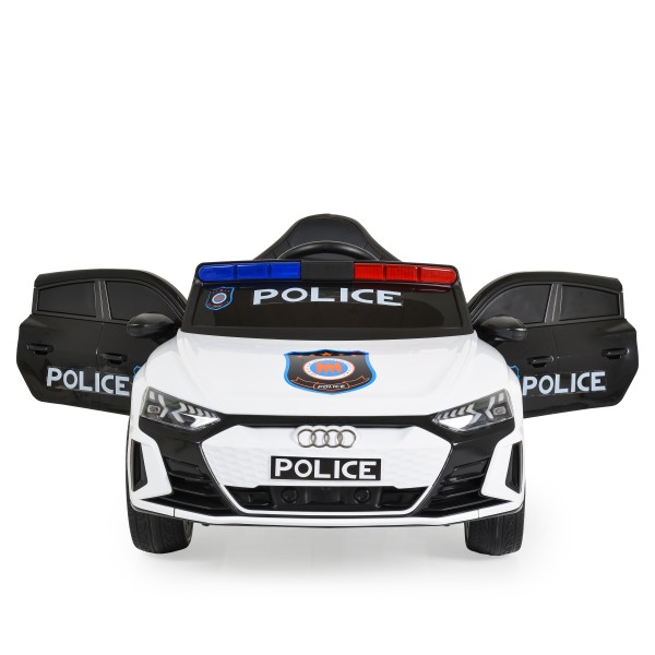 Mașină Electrică Poliție pentru Copii 3–8 Ani – Audi RS e-tron, 2 Motoare, Lumini, Telecomandă, Muzica